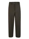Nine In The Morning Green Technical Wool Cropped Trousers In Green