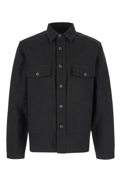 Nine In The Morning Button-flap Pocket Jacket In Black