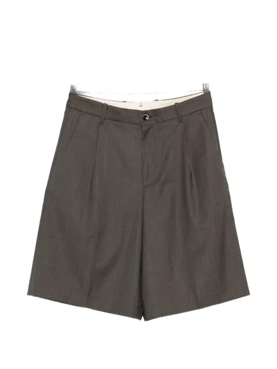 Nine In The Morning Odell Pleated Shorts In Brown