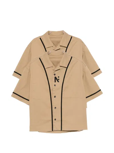 Nine In The Morning Orazio Logo-embroidered Shirt In Brown