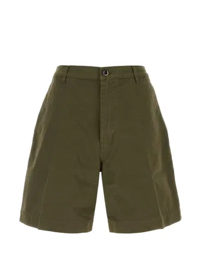Nine In The Morning Cotton Otto Bermuda Shorts Belt Loops In Green