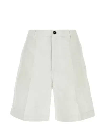 Nine In The Morning Cotton Otto Bermuda Shorts Belt Loops In White