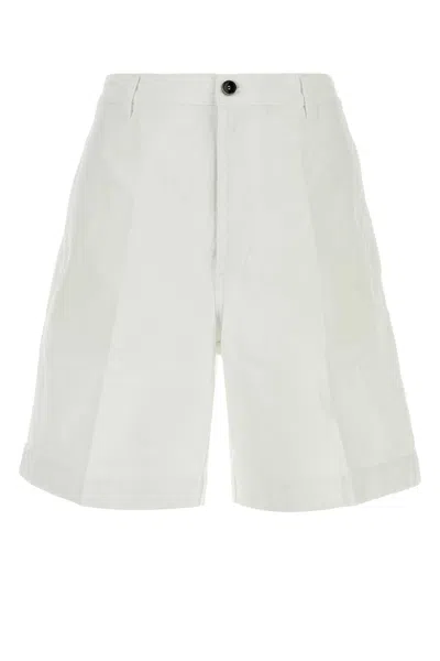 Nine In The Morning Otto Cotton Bermuda Shorts In White