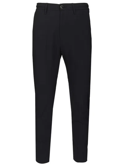 Nine In The Morning Pant Dritto Elsatico Dietro Fresco Lana Trousers Blue In Black