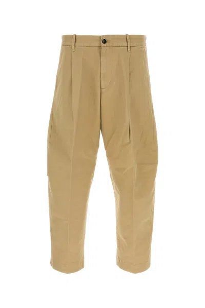 Nine In The Morning Beige Cotton Blend Pant In Brown