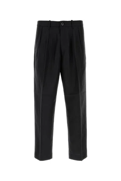 Nine In The Morning Black Twill Wide-leg Kai Pant