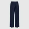 Nine In The Morning Navy Wool Pants In Blue