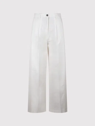 Nine In The Morning Petra Chino Over 2 Pences Trousers In White