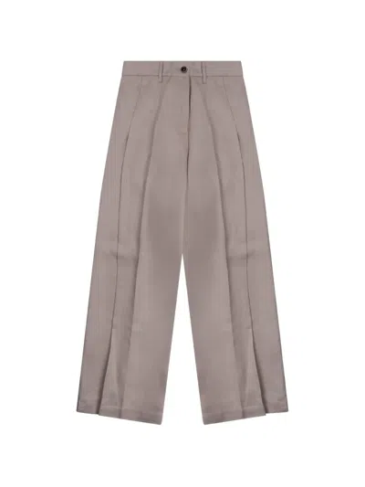 Nine In The Morning Petra Pleated Trousers In Brown