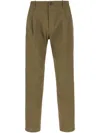 Nine In The Morning Solid Color Slim Fit Pants With Belt Loops In 绿色