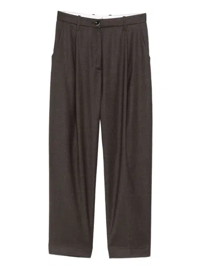 Nine In The Morning Pleat-detail Trousers In Brown