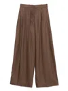 Nine In The Morning Pleat-detailed Trousers In Brown
