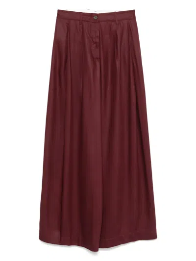 Nine In The Morning Pleat-detailed Trousers In Red