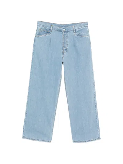 Nine In The Morning Pleated Cotton Jeans In Blue