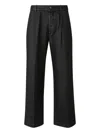 Nine In The Morning Pleated Cotton Trousers In Black