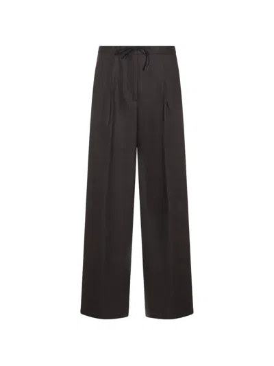 Nine In The Morning Pleated Drawstring Trousers In Black