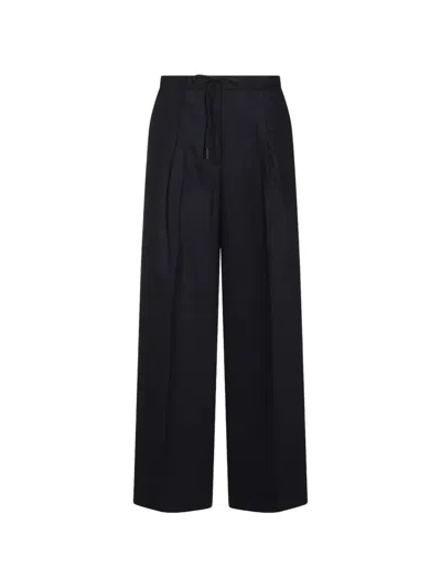 Nine In The Morning Pleated Drawstring Trousers In Black