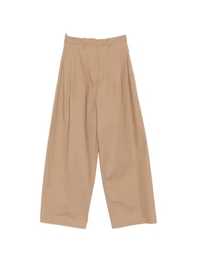 Nine In The Morning Pleated Palazzo Pants In Brown