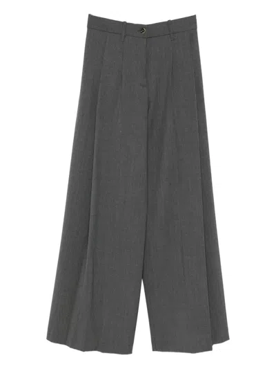 Nine In The Morning Pleated Palazzo Pants In Gray