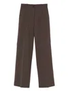 Nine In The Morning Pleated Straight Trousers In Brown