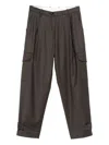 Nine In The Morning Pleated Trousers In Brown