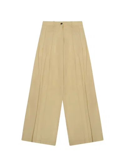 Nine In The Morning Pleated Wide-leg Palazzo Pants In Neutral