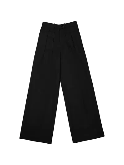 Nine In The Morning Pleated Wide-leg Trousers In Black