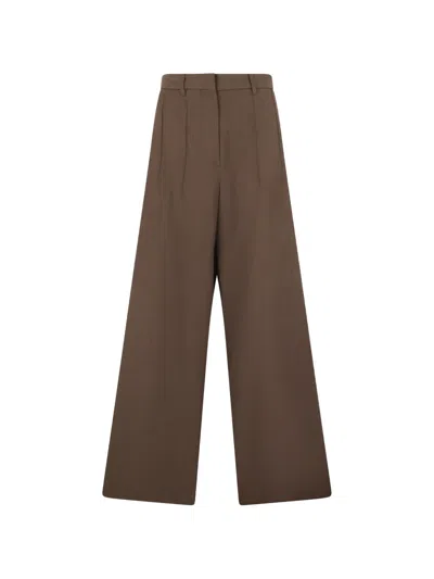 Nine In The Morning Pleated Wide-leg Trousers In Brown