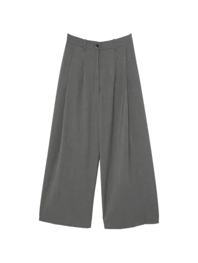Nine In The Morning Pleated Wool Tailored Trousers In Gray