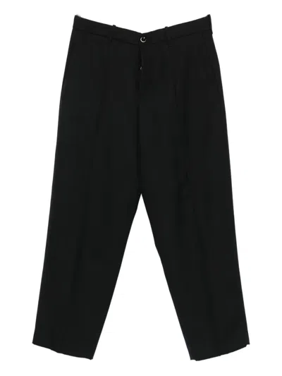 Nine In The Morning Pleated Wool Trousers In Black