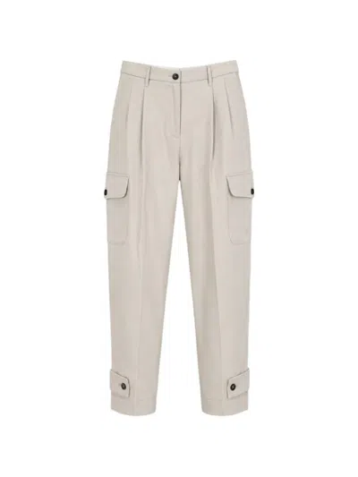 Nine In The Morning Pleated-detail Buttoned-cuff Cargo Pants In White