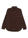 Nine In The Morning Pocket Curved Hem Shirt In Burgundy
