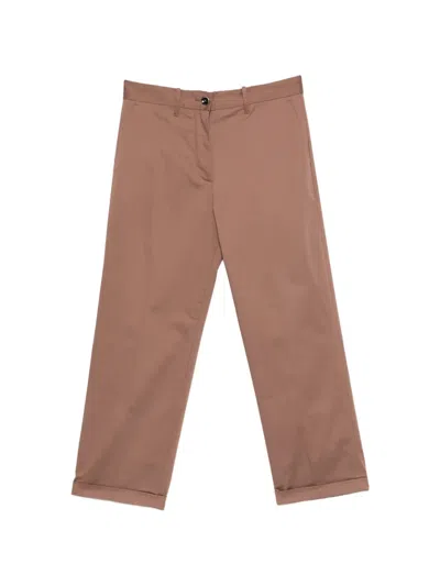 Nine In The Morning Pressed-crease Turn-up Trousers In Brown