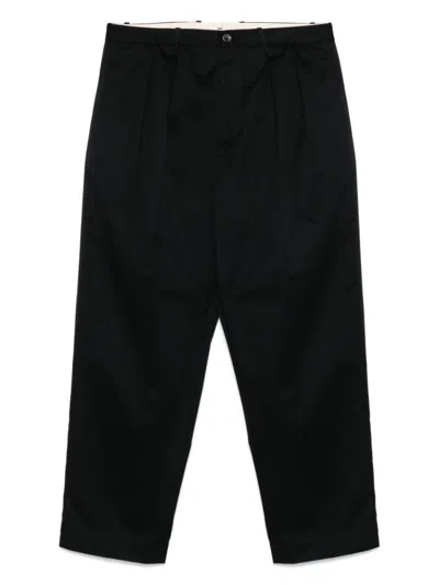 Nine In The Morning Relaxed-fit Black Trousers With Pleated Front Design