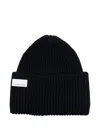 Nine In The Morning Ribbed Wool Beanie In Black
