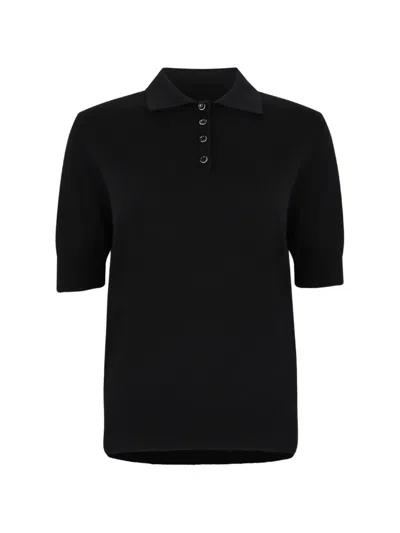 Nine In The Morning Ribbed-trim Short-sleeve Polo Shirt In Black
