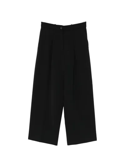 Nine In The Morning Rubino Pleated Wide-leg Trousers In Black