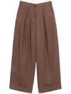 Nine In The Morning Pleat-detailed Trousers In Brown