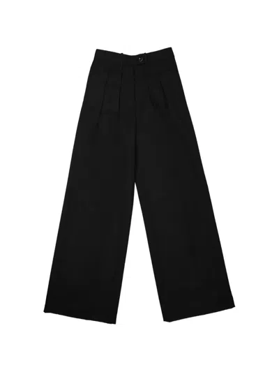 Nine In The Morning Sandra Pleated Palazzo Pants In Black