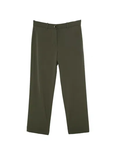 Nine In The Morning Seraphine Logo-patch Slim-fit Trousers In Green