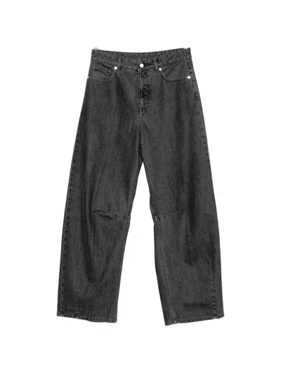 Nine In The Morning Sofy Ergonomic Wide-leg Jeans In Black