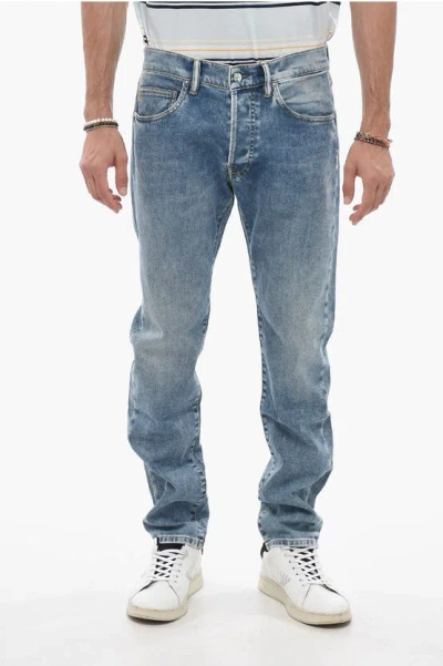 Nine In The Morning Straight Leg Rock Jeans With Silver Buttons 17cm In Blue