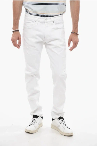 Nine In The Morning Straight Leg Rock Jeans With Silver Buttons 17cm In White