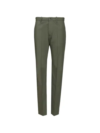 Nine In The Morning Straight Trousers In Green