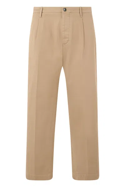 Nine In The Morning Straight-cut Wool-blend Trousers With Elastic Waist In Neutral