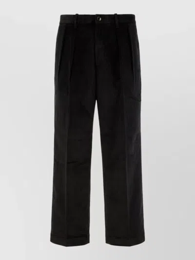 Nine In The Morning Kay Pleated Straight-leg Trousers In Black