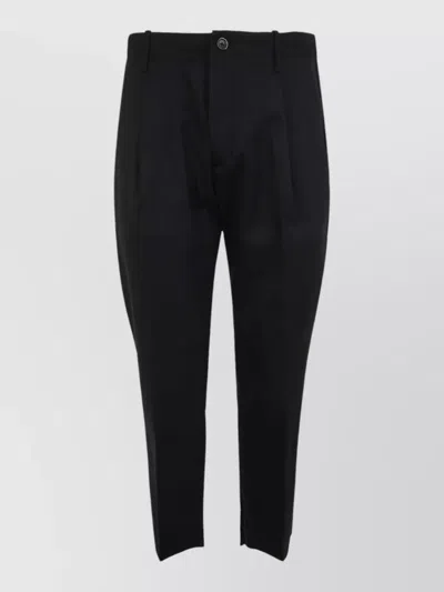 Nine In The Morning Stretch Pants Pleated Front Belt Loops Pockets In Blue