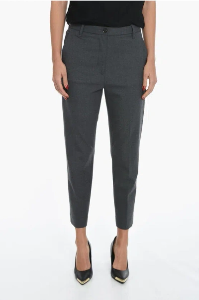 Nine In The Morning Stretch Wool Matilda Pants With Belt Loops In Gray