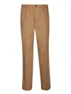 Nine In The Morning Tailored Beige Trousers With Button Closure In Brown