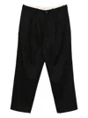 Nine In The Morning Relaxed-fit Black Trousers With Pleated Front Design In Black